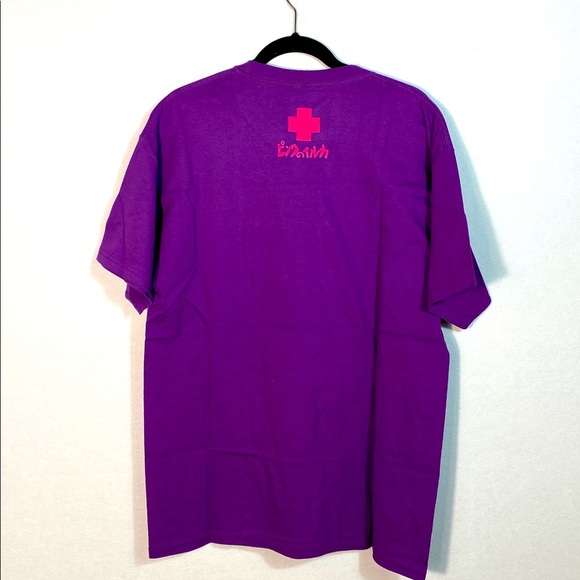 Pink + Dolphin Purple Graphic T-Shirt with Dolphin Design size Large - Picture 7 of 7